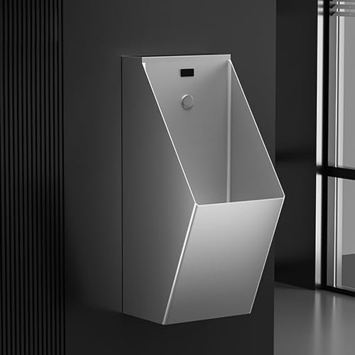 GMBAYUE Urinoir en Acier Inoxydable 304 for Hommes, Urinoir Suspendu, Urinoir à Capteur Automatique, Urinoir Commercialaux, Urinoir Anti-Débordement for Bar, Salle de Bain, Hôtel, Shopping(Silver)