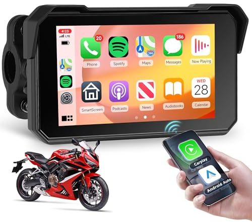 5 tums Carplay skärm för motorcykel