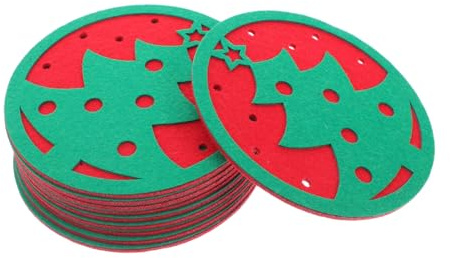 MALUGOGO Lot de 20 Dessous de Verre Ronds en Feutre pour Sapin de Noël - Résistants à la Chaleur - pour décoration de Table de dîner de