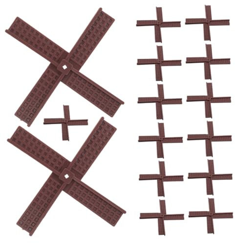 EPIGEIST 15pcs Plastic Windmill Blades Replacement Parts for Garden Windmill Supply Mini Brown Spinners for Outdoor Patio Decor Interactive Fun for Pets