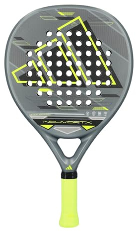 Pala de Pádel adidas Neuvortx Negra y Amarilla, 360-375g, con Goma Eva Performance, Pala Pádel Redonda de Balance Medio, para Control y Precisión, Tecnología Spin Blade, Punto Dulce en Zona Central