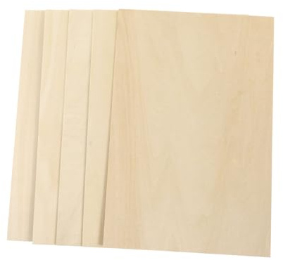 WRITWAA 5 pezzi Pannelli in Compensato Tiglio per Pirografia e Intaglio Legno Grezzo Liscio per Bricolage e Artigianato Creativo