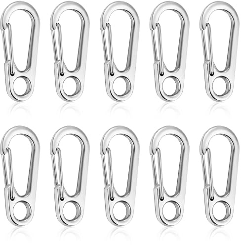 Teouuas Mini Karabiner Set, Karabinerhaken Klein, Karabinerhaken Schlüsselanhänger, Metall Carabiner Klein, für Outdoor, Camping, Reisen, Wandern