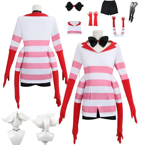 AQTYUPK Disfraz De Angel Dust Hazbin Hotel Anime Uniforme Completo Chaqueta Camisa Elegante Ideal Para Navidad Halloween Y Carnaval Para Mujeres Niñas