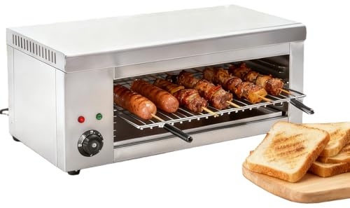 Glowdora 2000w Electric Cheese Melter Grill, Commercial Salamander Broiler Stainless Steel Cheese Melter Machine Countertop Salamander Broiler for Melt Cheese, Toast Sandwiches, Grill Steaks