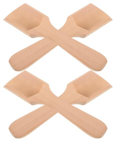 TOPBATHY 4 Cucharitas Pequeñas de Madera para Sal Café y Té Tamaño 27 X 11 CM Diseño Multifuncional Compactas y Ligeras Ideales para Cocina y Uso Portátil