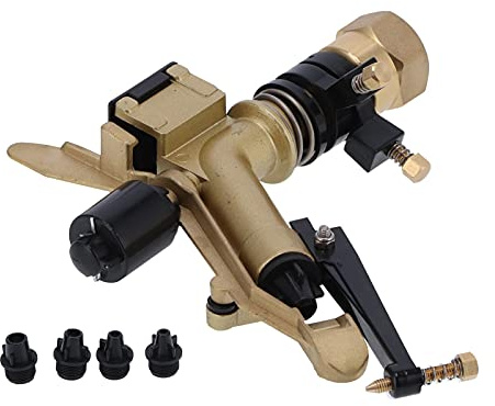 Haofy DN25 Rocker Arm Rotating Sprinkler, Copper and Plastic Material, Adjustable Angle Impact Sprinkler for Lawn and Garden Irrigation, 5-15m Water Spray Radius