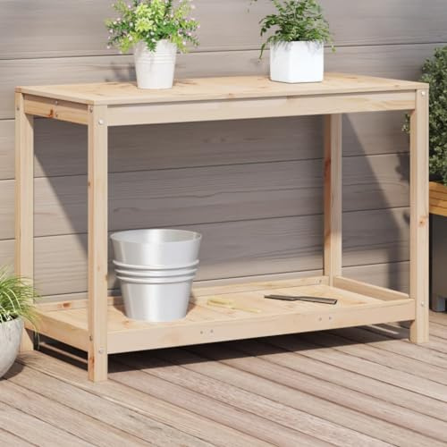Generisch Pflanztisch mit Ablage 108x50x75 cm Massivholz Kiefer,Heim & Garten,Rasen & Garten,Gartenpflege,Pflanzenständer,832402