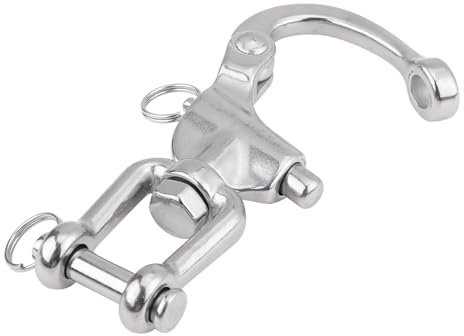 Akozon Grillete Giratorio de Acero Premium 316 Menos para Vela, Conector de Driza de Spinnaker, Resistente, Pasador de Liberación Rápida, Diseño de Fianza de Mandíbula 01# (128mm)