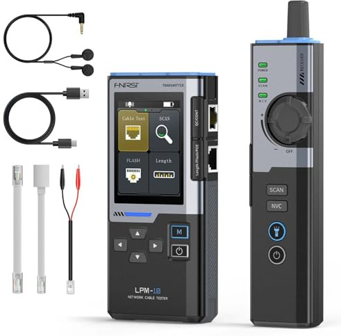 Testeur de Réseau,Testeur de Câble Réseau Ethernet Détecteur POE Multifonctionnel RJ45 CAT6 Outil de Balayage IP Test de Sertissage Test de Vitesse Réseau Mesure de la Longueur NCV