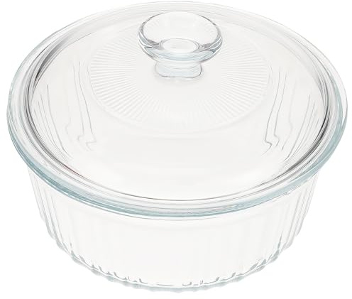 IMUSINICE Cacerola y Resistente Fácil de Limpiar de Vidrio Borosilicato 1.6l Redonda con Tapa Transparente para Cocinar en Vitrocerámica