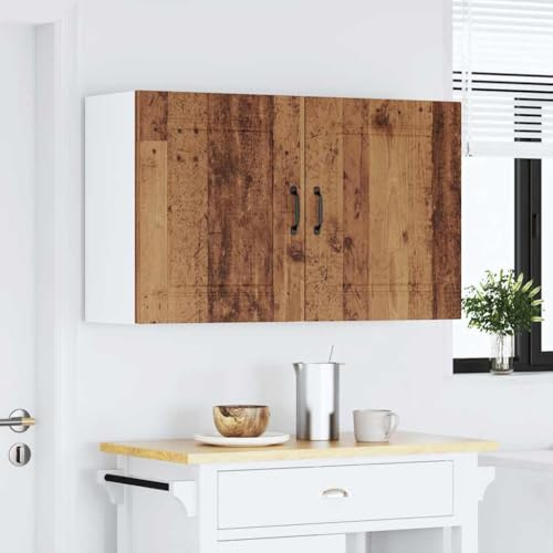 QUAHEAS Köksskåp, 2 st. Kalmar gammalt träutseende, träbaserade material 50 x 31 x 60 cm, köksväggskåp med gott om lagringsutrymme och praktisk design för matsal och skafferi