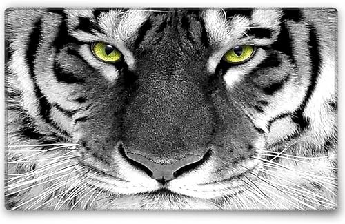 Silent Monsters Tapis de Souris L 36 x 25 cm, Mouse Pad, Motif Tigre, Tapis de Souris en Tissu, antidérapant, Silencieux, Le Jeu vidéo, Bureau, Home Office, Lavable, Enroulable, Cousu