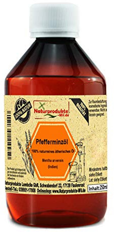 Pfefferminzöl, Mentha arvensis (250 ml) 100% naturreines ätherisches Pfefferminz Öl