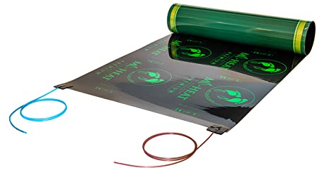 Mi-Heat Premium Carbon-Heizfolie 130W/m² | 50cm Breit | 86% Heizfläche | Fussbodenheizung elektrisch | für Laminat, Parkett, Echtholz, Vinyl auf HDF