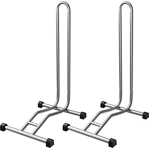 2 x WELLGRO Fahrradständer - Stahl, sicherer Stand - Farbe silber