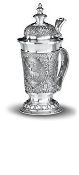 Die Neue Linie Königsjagd Bierhumpen mit spitzem Deckel 20 cm hoch