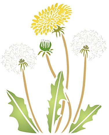Pusteblume Schablone, 20,32 x 25,40 cm (M) - Stencil Company Original Dandilion Puff Wandschablone mit Blume