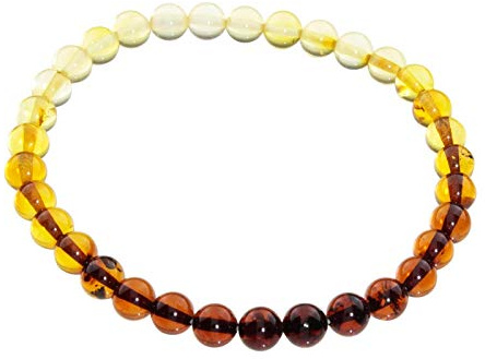 Armband - Kugel 6 mm - Bernstein mit,