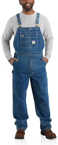 Carhartt Loose Fit Denim Bib Tuta Bavaglino e Salopette, Darkstone 4, 36 Uomo