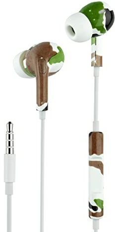 Music Sound | AURICOLARI Fantasy In-Ear | Auricolari con Filo e Microfono - Jack 3.5 Mm - Fantasia Camouflage, One Size