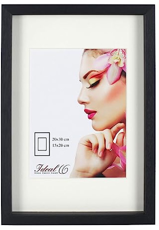 IDEAL TREND 3D Objektrahmen Holz Bilderrahmen Shirt Trikot Wanddeko Rahmen Collage Poster S223: Farbe: Schwarz | Format: 20x20