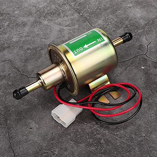 24V Kraftstoffpumpe, Universal 24V Auto Boot Elektrische Kraftstoffpumpe Inline-Filter Benzin Ersatz (Gold)