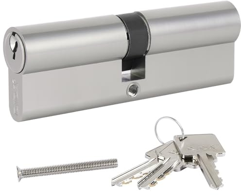 DIDA® 90mm(45/45) Euro Cylinder Lock,UPVC Door Lock Barrel with 3 Keys,High Security,Anti-Pick Anti-Bump Anti-Drill,Nickel Finish,Suitable for All Door Types,BS EN 1303:2008