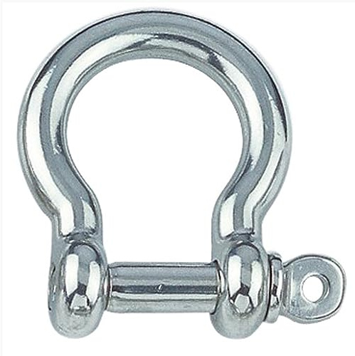 Rundschäkel 10 mm Edelstahl V4A 4 Stück geschweift, Schäkel geschweift mit Augbolzen 10X35X35 mm, (WLL): 952kg-Omega Form