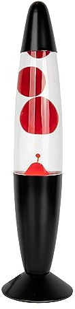 GIFTMARKET - Lampe de lave rouge. Lampe de chevet avec 2 ampoules incluses. Cadeau amusant pour les adolescents. Lampe rétro de 34 x 8,5 cm