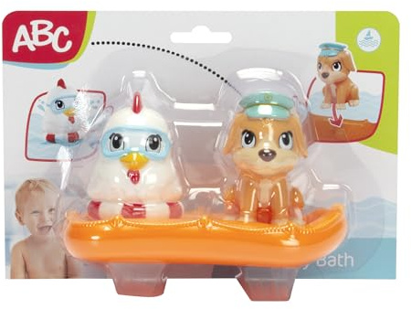 Simba ABC Kleine Tier-Matrosen, Boot mit 2 Vinyltieren zum Aufstecken,10cm, ab 12 Monate
