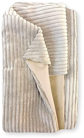 4L Textil Molly Cord Hundebett Bezug Ersatzbezug waschbar | 100x80 cm | Beige | Mit Reißverschluss | Maschinenwaschbar | Mit Bezug