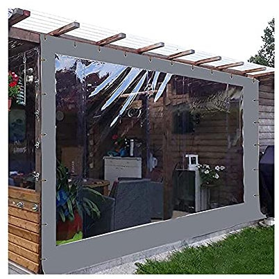 asdchZen Vinyl-Vorhänge Für Den Außenbereich, Wasserdicht, Terrassen-PVC-Wandvorhang, Winddicht, Für Terrasse, Veranda, Pavillons, Uv-Beständige Trennplane Für Pergola, Carport, Cabana (2,8 X 4 M)
