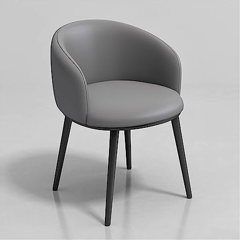 WIGSELBL Esszimmerstühle aus Leder, Sessel, Sessel, Wannenstuhl mit gepolstertem Sitz und Metallbeinen, moderner Küchenstuhl, Akzent für Wohnzimmer (Farbe: Grau)