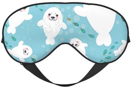 Augenmasken, verstellbare Schlafmaske, Augenabdeckung, Augenschutz, Schattenabdeckung zum Schlafen, Schichtarbeit,Süße lustige Robben