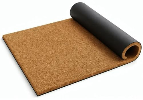 FB FunkyBuys Coir Door Mat - 100% Natural Non-Slip Doormat - Heavy Duty Dirt Trapper Floor Mat - Tough Bristle Coir Matting for Home, Office Entrance (Brown, 40cm x 60cm)