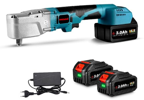 ONEVAN Akku Ratsche 1/2 Zoll, Akkuratsche 550N.m Akku Ratschenschrauber, 1600RPM Elektrische Ratsche Ratchet Wrench, mit 2 3.0Ah Akkus