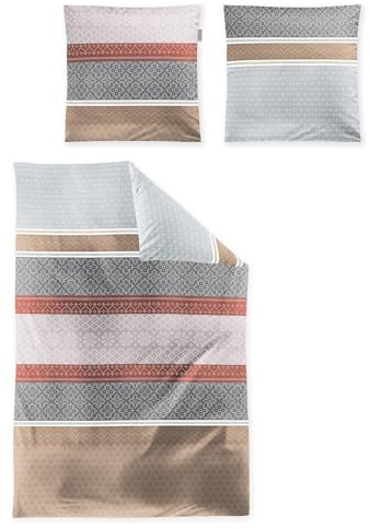 Irisette Feinbiber Bettwäsche Panda 8543 rot 1 Bettbezug 155 x 220 cm + 1 Kissenbezug 80 x 80 cm
