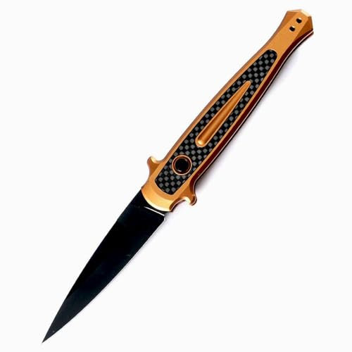 Joa Kleines handliches werkzeug stahl messer scharf rutschfest Schwarz Survival Tragbare Camping outdoor messer edc Jagdmesser Leicht taschenmesser lang klappmesser flipper tanto Alu,geschenk männer