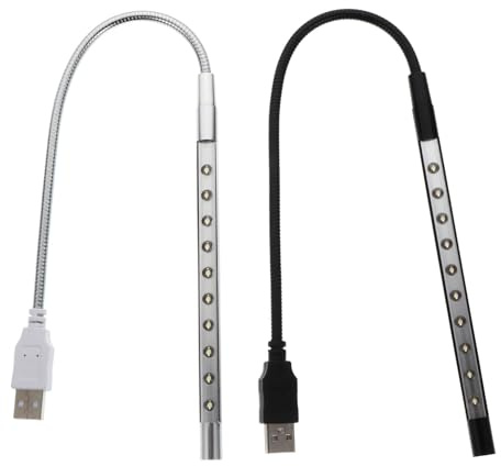 OSALADI 2 Stück Usb Schwanenhals Leselampe Mit 10 Led Augenfreundliche Tischlampe Für Studium Und Nachttisch Beleuchtung Flexibel Einstellbar