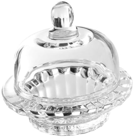 LALADEFIEE Dessertschale Glas 110 ml mit Deckel für Obst Snacks und Frühstück Durchsichtige Servierschale für Tisch Party Hochzeit