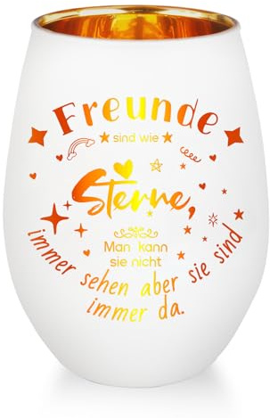 Belillpipi Geschenke für Freunde, Windlicht aus Glas für Beste Freundin, Teelichthalter mit Gravur Dankeschön Personalisierte Geschenke für Kollegen Weihnachten Geburtstag