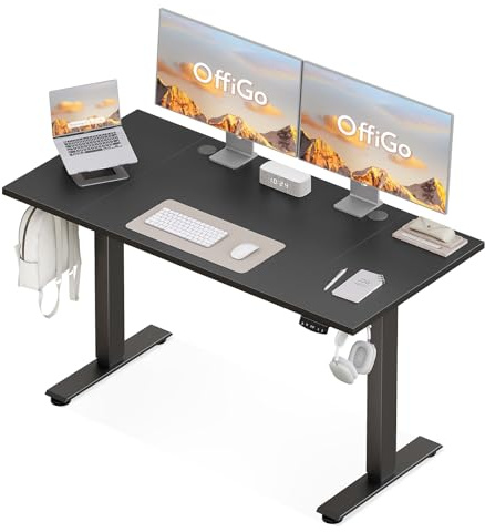 OffiGo Scrivania Regolabile in Altezza, 140 cm Nero Scrivania Elettrica