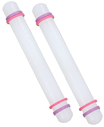 Mattarello in Plastica da 2 Pezzi, Superficie Antiaderente, Materiale Sicuro, Manico Robusto, Dimensioni Ridotte per Ampie Applicazioni in Cottura