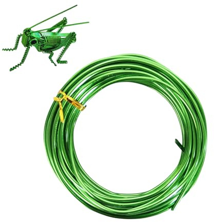 9 Gauge 3mm Green Aluminum Craft Wire,50 Ft/15m Bendable Metal Crafting Wire for Sculpting,Bike Modelling Skeleton Crafting Floral Making Wire,Jewelry Making Wire,Binding Wire Xmas Wreath Wire