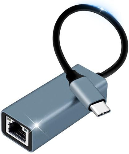 YIIFELL Adattatore Ethernet USB C, Gigabit Ethernet Adattatore Lan USB C USB Type-C a RJ45 Ethernet Compatibile per iPhone 15 Pro, iPad Pro/Air, MacBook Pro/MacBook Air, Galaxy S24