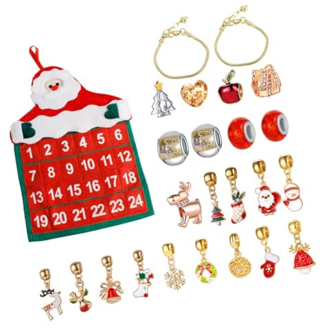 IWOWHERO 25stücke Teiliges Geschenkset Weihnachten Stofftasche Mit Kleinen Accessoires Spielzeug Für Junge Mädchen Dekoration Zum Basteln Geschenk Für Kinderfeiern