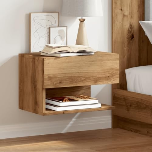 Juroupi Mesita de Noche de Pared Mesa de Noche Dormitorio mesitas Noche mesita Noche Flotante Roble artisian