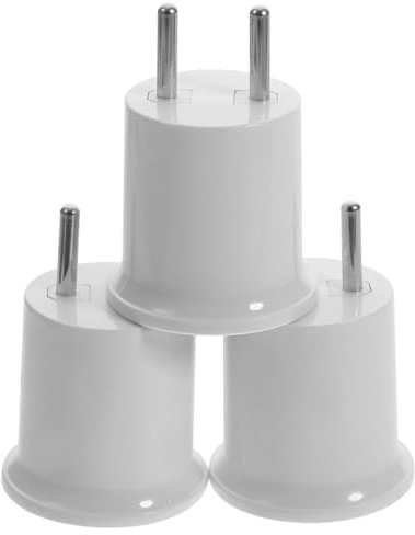 HOLIDYOYO Adaptador De Portalámparas E27 E26 con Enchufe Europeo 3 Piezas Convertidor De Casquillo para Bombillas Led Y Bajo Consumo Contactos De Cobre Caja Abs