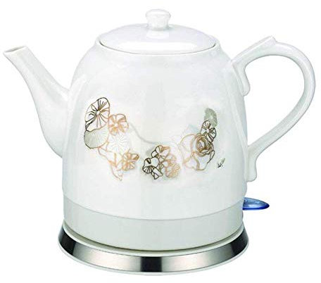 HIFRQVVC Bollitore Elettrico in Ceramica Vintage Waterpot, Bollitore in Ceramica Senza Fili Teiera-Retro 1.2L Brocca, 1000W Acqua Veloce for tè, caffè, Zuppa Veloce(C)